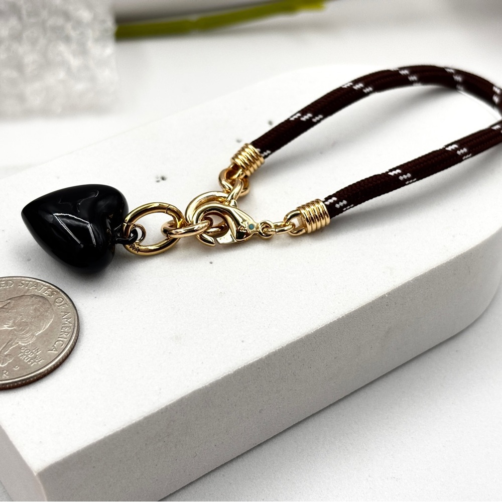 Roxanne Assoulin The Happy Cord Charm Bracelet black / burgundy firm price - Picture 8 of 8